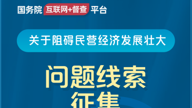 扶她射E区国务院“互联网+督查”平台公开征集阻碍民营经济发展壮大问题线索